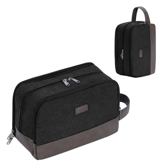 Men Dopp Kit Hanging Toiletry Bag with Wet Pocket & Hook Large Water Resistant Travel Accessories Organizer for Women for Gym Weekend Trip, Black