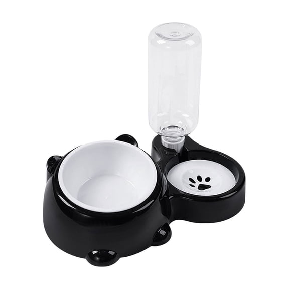 Bcylexb Drinking and Feeding 2-in-1 Pet Bowls for Cats and Dogs, Dual Purpose Pet Water and Food Dog Bowls for Puppy and Kitten, Black