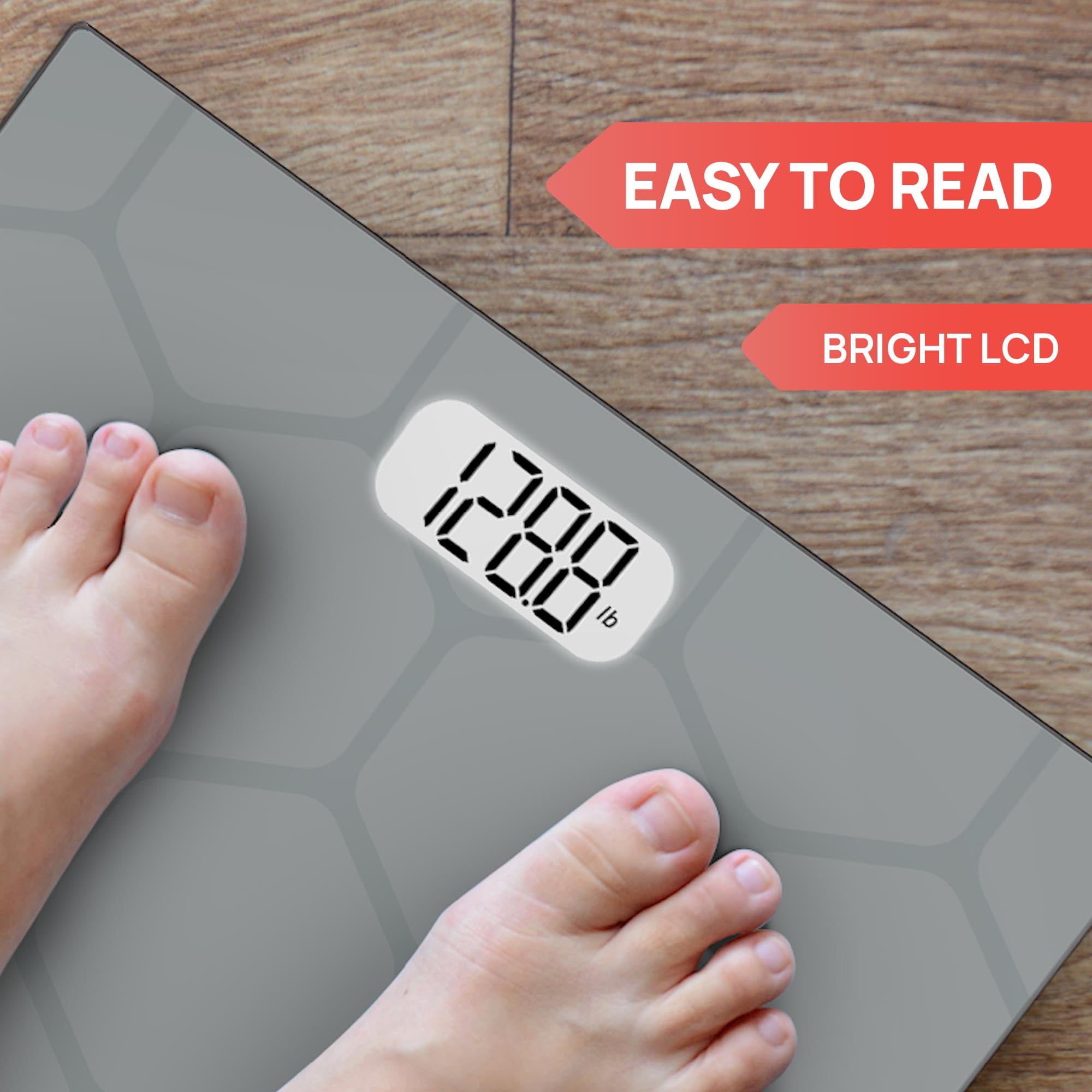 INEVIFIT Bathroom Scale, Highly Accurate Digital Body Weight Scale Up to 400lbs - Silver