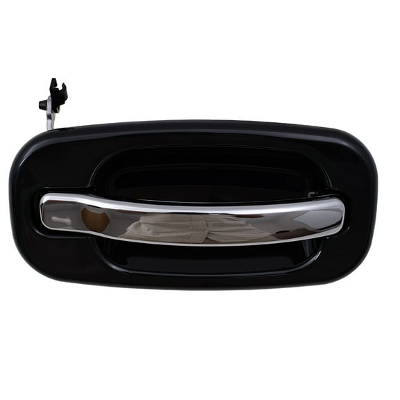 Brock Replacement Passenger Front Outside Door Handle Black Bezel w/ Chrome Lever Compatible with 1999-2007 Silverado Sierra Pickup Truck 15182419