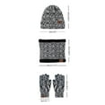 thumbnail image 6 of Dyfzdhu Hat Scarf Gloves Set Fleece Warm Knit Neck Warmer Wool Thermal Cap Outdoor Sport Ski Bike Mittens Men Women Black, 6 of 6