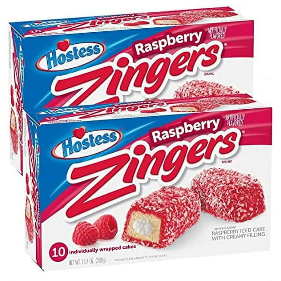 Rasberry Zingers 10 individually wrapped cakes, 2 Box Bundle, 20 Total Cakes