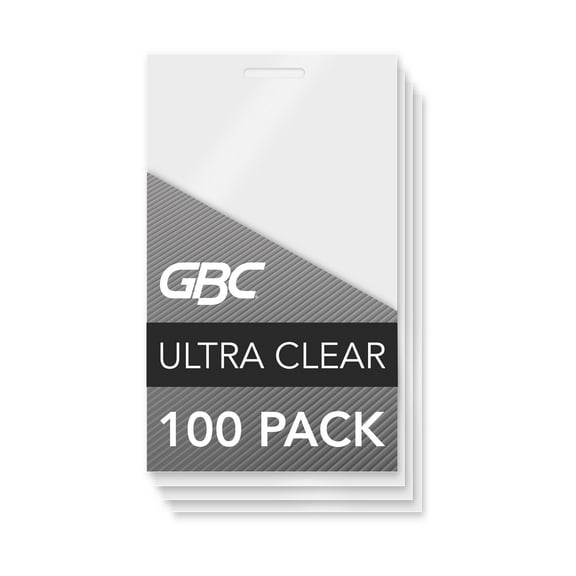 GBC Ultra Clear Thermal Laminating Pouches, Luggage Tag Size, 10 Mil, 100 Pack