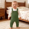 thumbnail image 4 of ShomPort Babys Knit Overalls Sleeveless Jumpsuit Stretchy Warm Solid Color Sweater Bodysuit 3-36 Months, 4 of 7