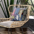 thumbnail image 2 of Empress Hall Throw Pillow with Removable Cover in Gray Orange Green 18x18, 2 of 5
