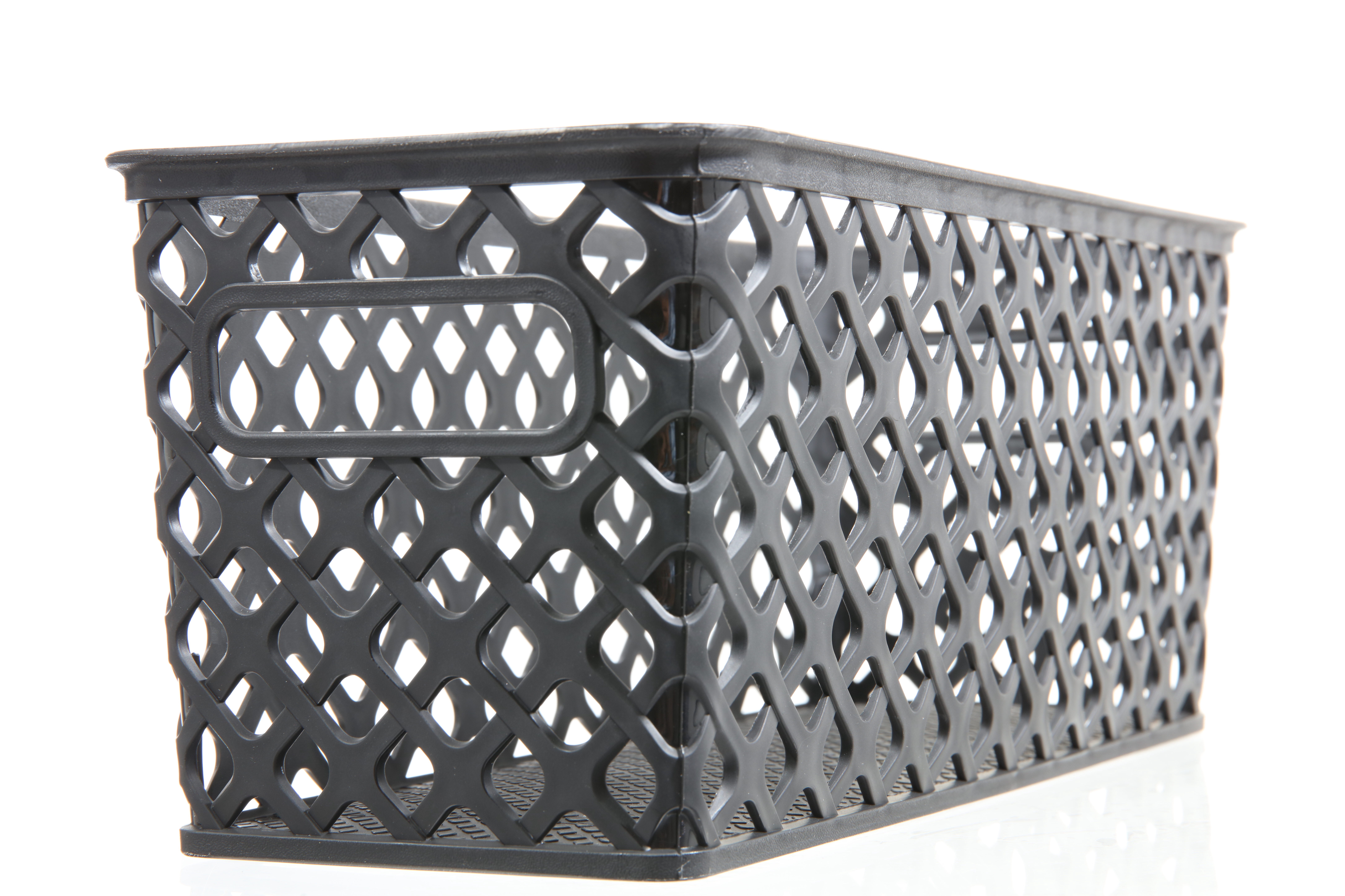 Narrow Deco Basket Black, Pack of 4