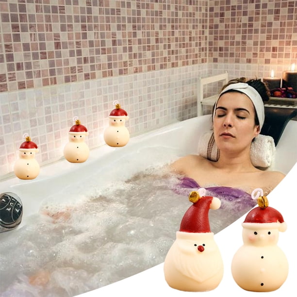 onlyliua Ofertas Semanales Vela de Papá Noel Hecha a Mano para Decoración Navideña, para Ventanas, Chimeneas, Adorno para El Hogar, Velas Perfumadas