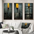 thumbnail image 1 of Designart "Vintage Wisdom Minimal Orange" Modern Geometric Framed Wall Art Set Of 3 - Gold Abstract Geometric Frame Gallery Wall Set For Home Decor, 1 of 6