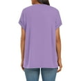 thumbnail image 3 of Women Tops Casual Basic T Shirts Loose Fit Crewneck Short Sleeve Summer Solid Color Tee Shirt Top Long Sleeve Plain Shirts for Women Women's Summer Shirts Womens Shirts Casual Medium Shirt Women, 3 of 5