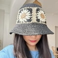 thumbnail image 2 of LinYooLi Women Straw Hat Foldable Woven Bucket Hat Floral Fairycore Aesthetic Summer Beach Hat Cottagecore Accessories Preppy Stuff, 2 of 7