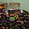 thumbnail image 2 of Halloween Tablecloth 54x72 Inch Oval, Halloween Washable Table Cover for Sisters Party Picnic Dinner Decor, Orange & Black, 2 of 6