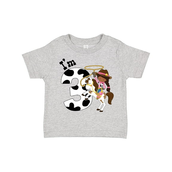 Inktastic I'm Three-cowgirl Riding Horse Birthday Girls Toddler T-Shirt