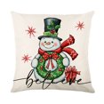 thumbnail image 3 of CHAO Juego de 4 fundas de almohada navideñas, Caja roja, decoración de jardín, Fundas de almohada Feliz Navidad en algodón y lino, 45 x 45 cm, 3 of 5