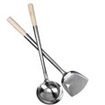 thumbnail image 3 of 2pcs Long Handle Shovel Spoon Set Stainless Steel Cooking Shovel Spatula Cooking Spoon for Home (Spatula + Spoon), 3 of 9