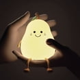 thumbnail image 3 of NETSENG Children's LED pear cute night light with feet USB rechargeable dimmable bedroom bed, 3 of 5