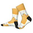 thumbnail image 2 of Xecao White Ice Cream Print Crew Socks for Men and Women, Men's Soft Moisture-wicking Sock, 2 of 7