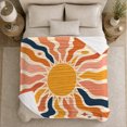 thumbnail image 5 of Golden Sun with Retro Wavy Rays, Energetic Modern Style for Sun Lovers, Warm Boho Solar Pattern and Birthday Gift, Cozy Flannel Blanket for Bedroom and Living Room, Home Decor, 5 of 9