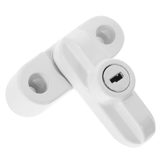 MERRYHAPY 1Set White Durable Window Lock with T Shaped Sash for Secure Home Window Protection