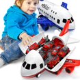 thumbnail image 3 of Aircraft Passenger Plane Carrier Kids Air Freighter Toy with 6 Vehicles for Kids Fire Fighting Trucks, 3 of 7