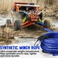 thumbnail image 4 of Blue Synthetic Winch Rope 3/8'' x 50ft 26, 500 Lbs Synthetic Winch Line Cable Rope with Protective Sleeve for Off Road Vehicle 4WD SUV Truck ATV UTV SUV, 4 of 6