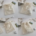 thumbnail image 3 of Lace Trimmed Meshes Drawstring Pouches For Makeup Storage Portable Jewelry Organizers Bag With Daisy Embroidery Design, 3 of 17
