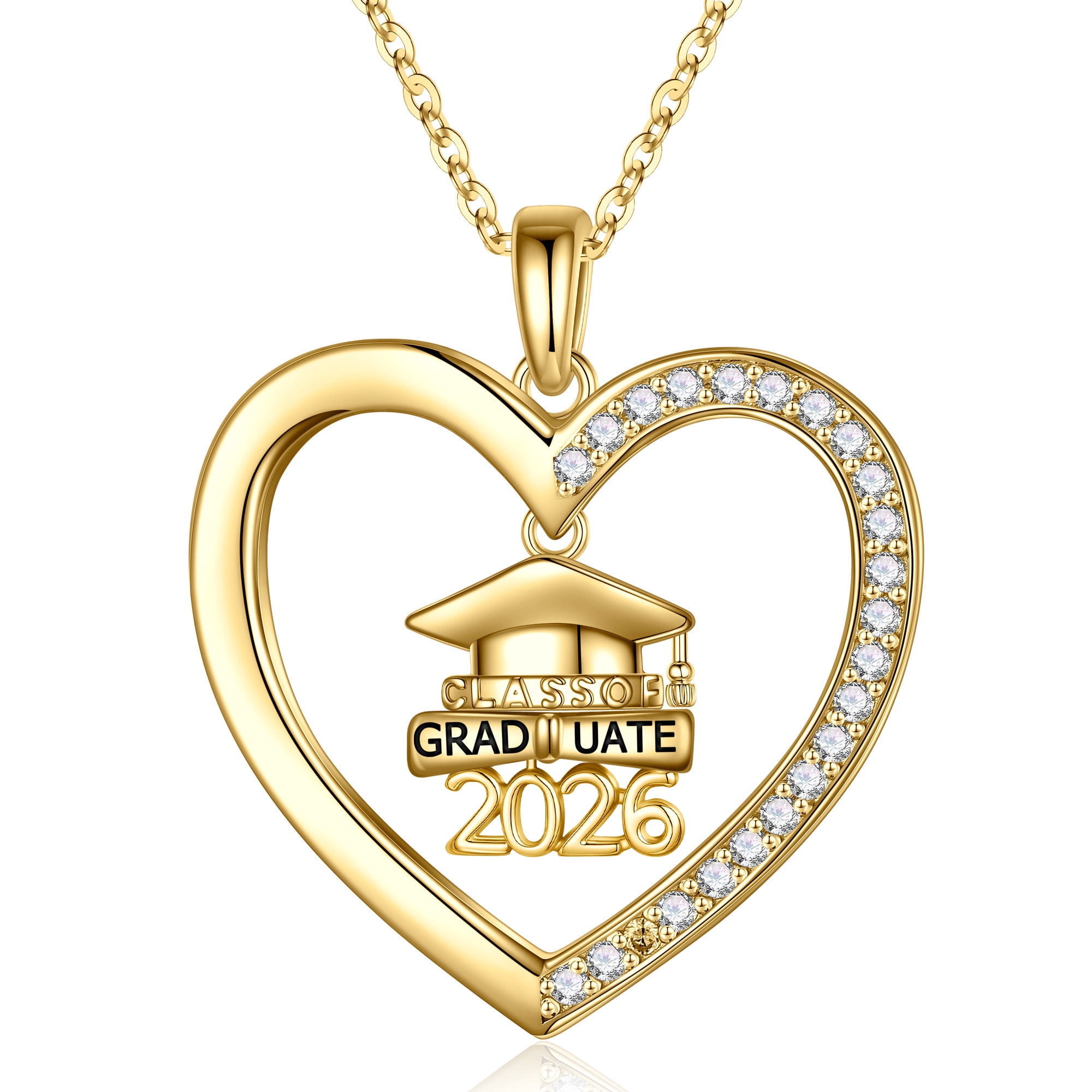 Iefil S925 Sterling Silver Birthstone Heart Pendant Necklace for Women, Dainty Graduation Gifts 2026, CZ Fine Jewelry