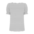 thumbnail image 7 of Haivin Women's T-Shirt, Casual Striped Print with Square Neck and Lace Trim, Short Sleeve for Everyday Wear, 7 of 7