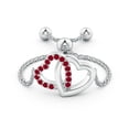 thumbnail image 2 of Angara Natural 0.08 Ct. Ruby Heart Ring in 14K White Gold for Women (Ring Size: 3), 2 of 9