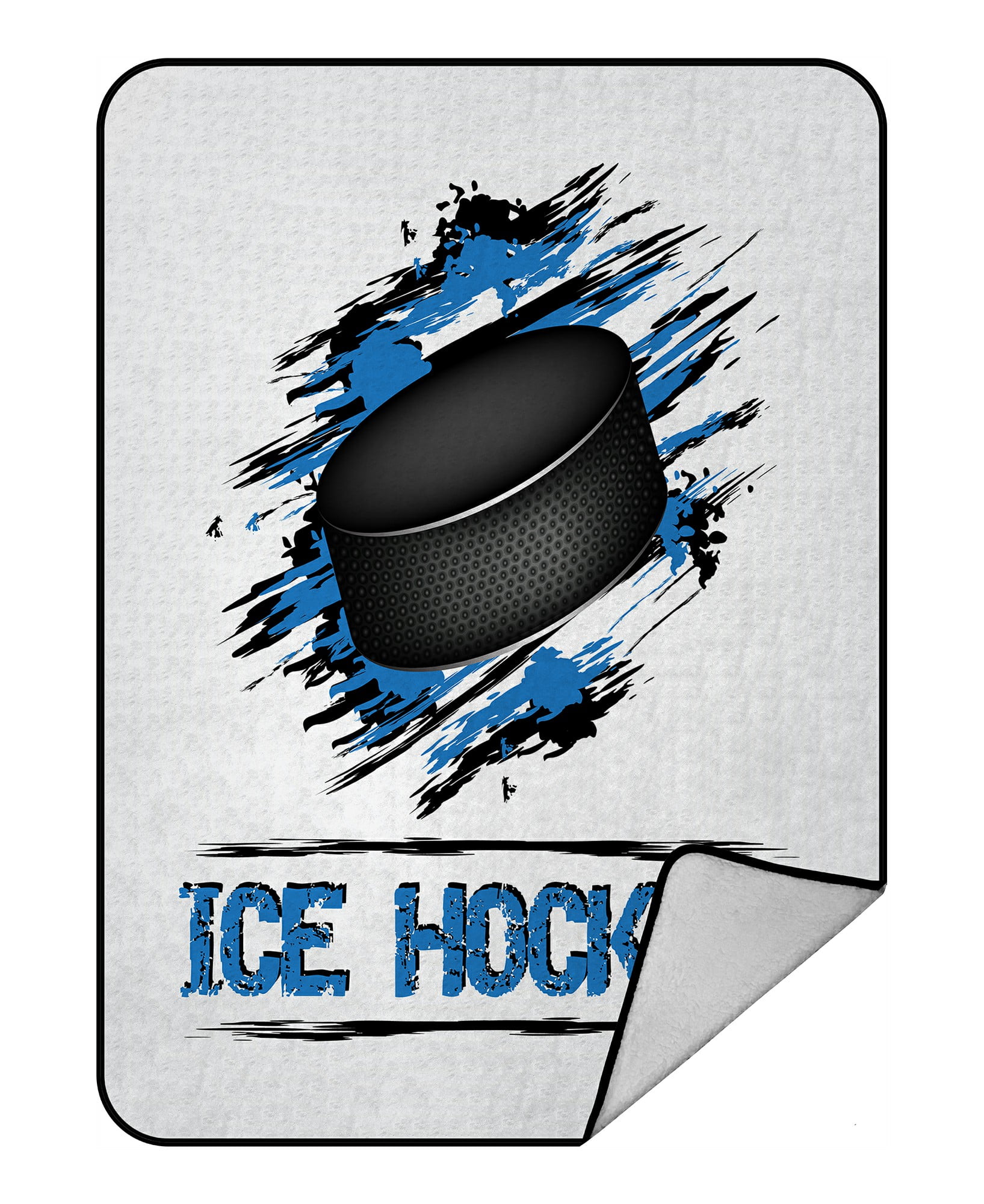 ABPHQTO Ice Hockey Puck Grunge Effect Fleece Blanket Fleece Back Throw