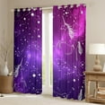 thumbnail image 2 of Castle Fairy Child Children Animal Unicorn Blackout Curtains Set of 2 (52x84 Each),Psychedelic Starry Sky Window Curtains,Gradient Universe Galaxy Curtains and Drapes,Breathable Home Decor, 2 of 6