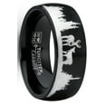 thumbnail image 2 of Metal Masters Mens Hunting Ring Black Tungsten Wedding Band Deer Nature Outdoors 8mm, 2 of 6