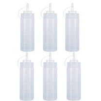 7.5x1.6 In Empty Squirt Bottles,White Durable Squeeze Bottles for Sauces,8 OZ Reusable Plastic Squeeze Condiment Container for Sauce,Ketchup,Set of 6