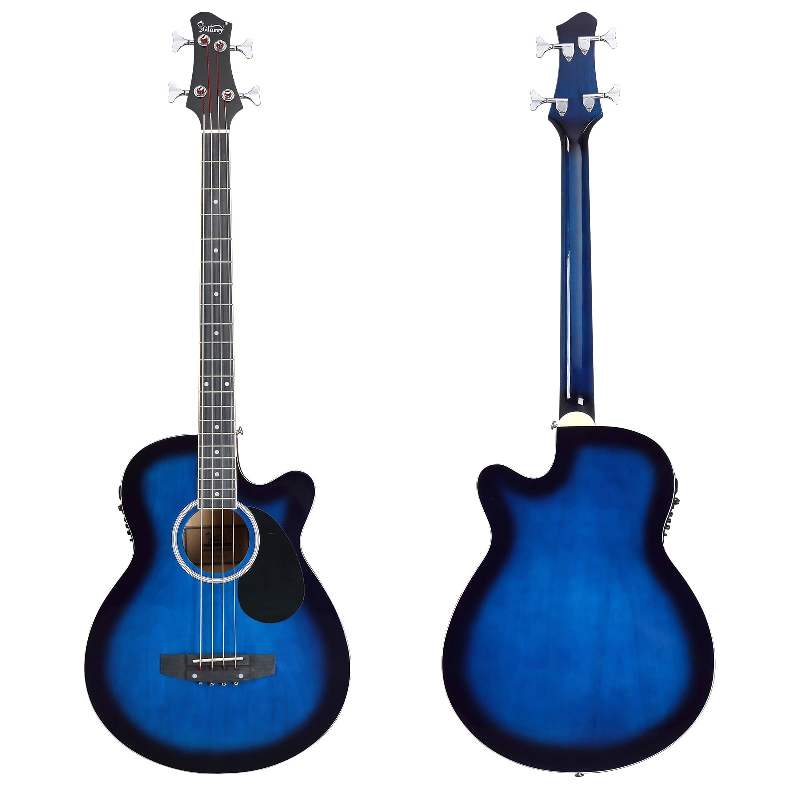 GMB101 4 string Electric Acoustic Bass Guitar w/ 4-Band Equalizer EQ-7545R Blue