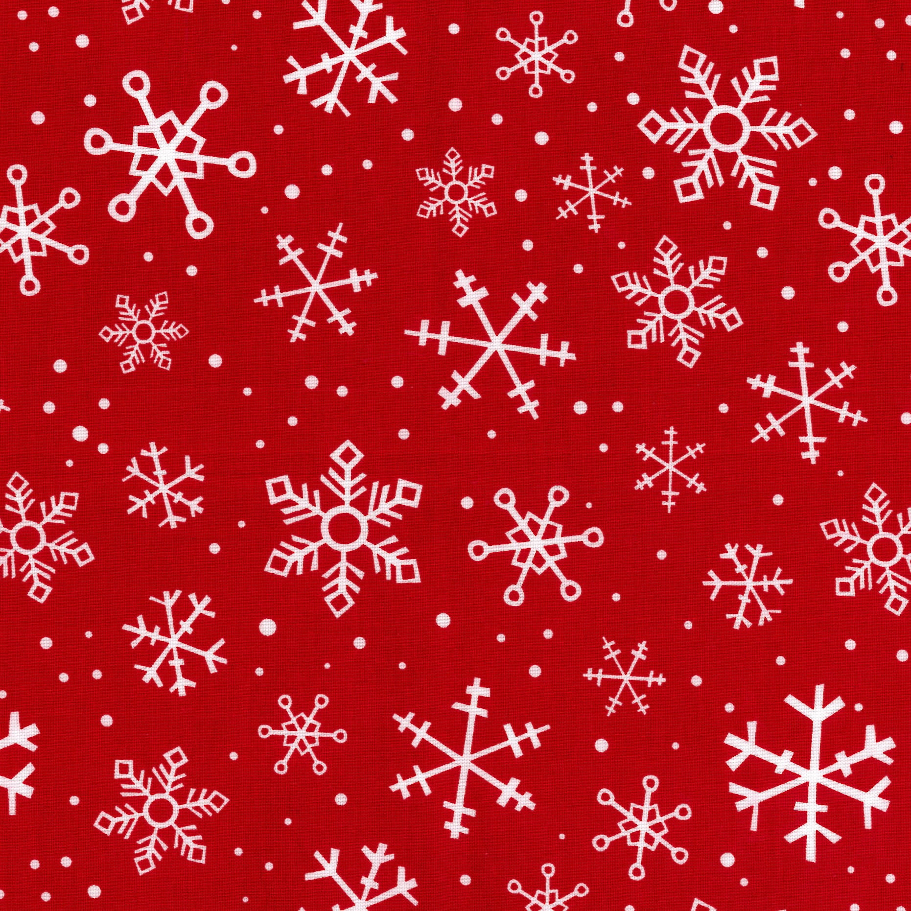 RTC Fabrics Cotton 44" Christmas Holiday Snowflake Poppy Fabric, per