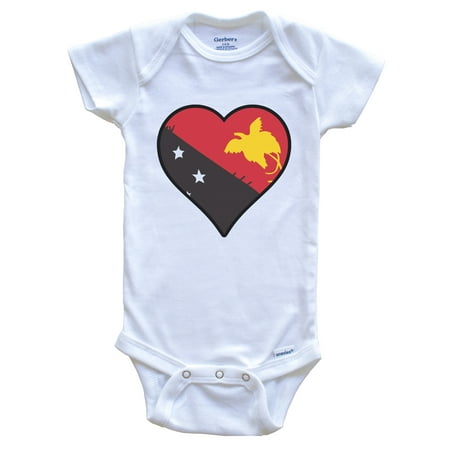 

Papua New Guinea Heart Papuan Flag Baby Bodysuit