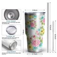 thumbnail image 3 of 30oz Pioneer Flower Floral Print Pattern Tumbler, Double Wall Vacuum Insulated Cup, BPA-Free Leak Proof Lid & Reusable Straws, Hot 12h, Cold 34h, 3 of 6