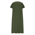 thumbnail image 7 of Summer Fashion Dresses for Women Plus Size Solid Color Short-sleeved V-neck Casual Price Reduction Alert:50% Off!, 7 of 7