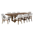 thumbnail image 2 of Ramie 9pc Dining Table Set, 84-102 Inch Expandable Leaf, 8 White Chair, 2 of 3