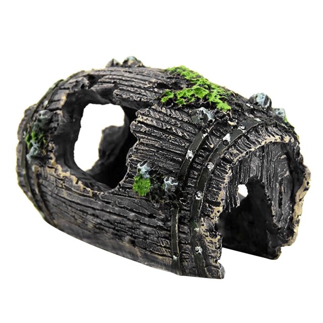 Adorno de tronco de árbol hueco de resina, decoración para pecera, casa de madera, escondite para acuario, decoraciones para tortugas, peces, accesorios para acuarios, liquidación