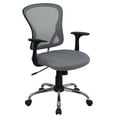thumbnail image 3 of Flash Furniture Mid-Back Gray Mesh Swivel Task Office Chair with Chrome Base and Arms, 3 of 14