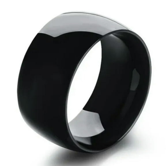 12mm Titanium Steel Wedding Band Gift Promise Finger Ring Male Jewelry Size 7-13