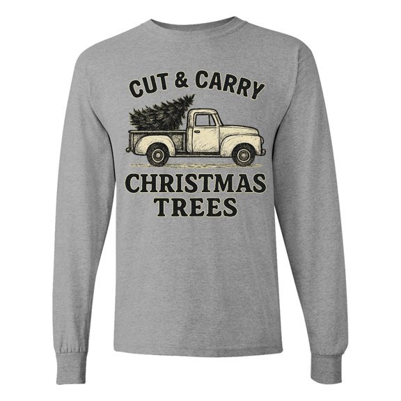 Inktastic Cut & Carry Christmas Trees Vintage Truck Long Sleeve T-Shirt