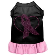 Pet Dog Cat Dress Rhinestone, "Pink Ribbon"