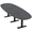 Asian Night w/Matte Black Base with Electric, variant on 10 Person Modular Boval Conference Room Table Metal T-Bases w/Electric