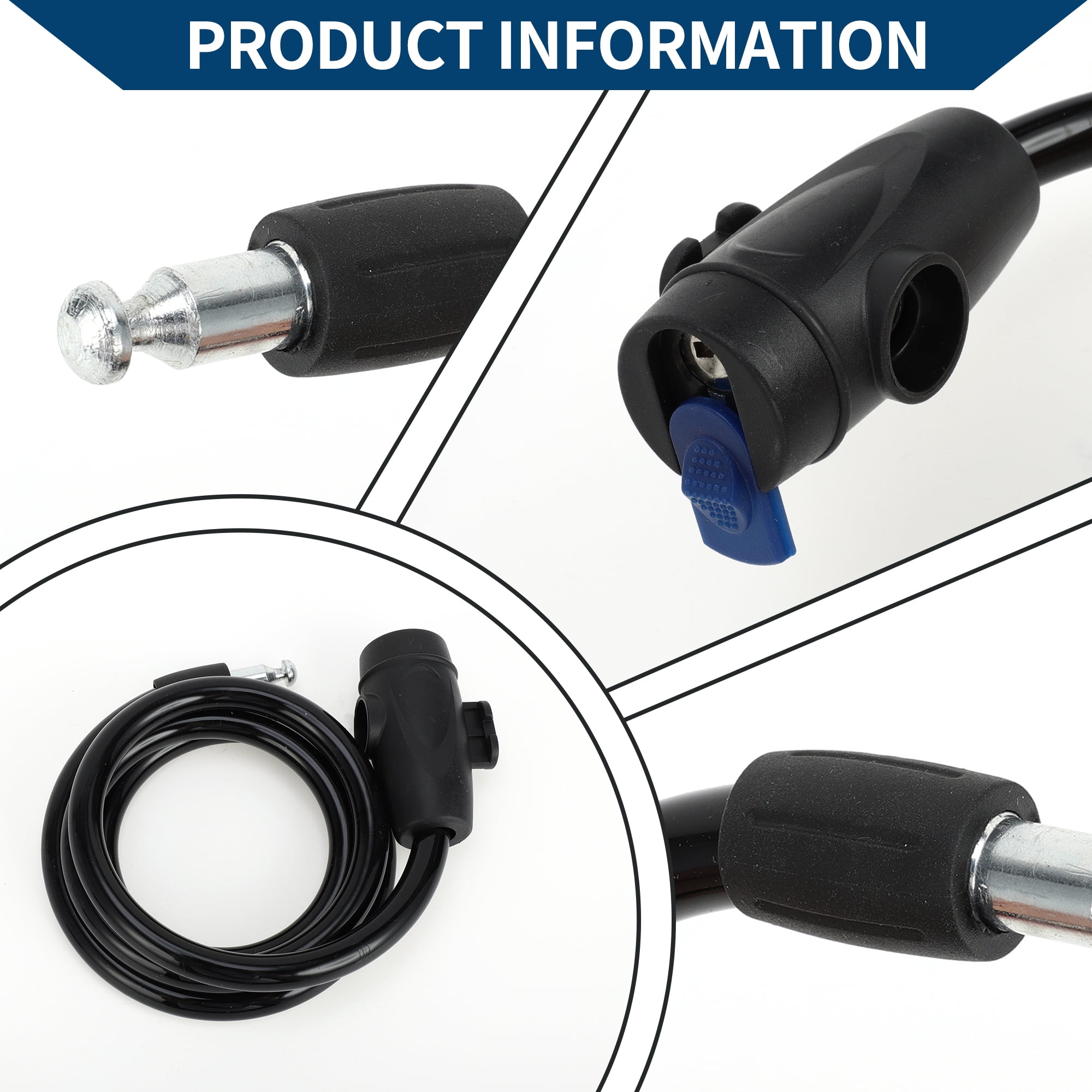 Unique Bargains Bicycle Lock with Lock Frame Padlock Cable Lock for Mountain Bike