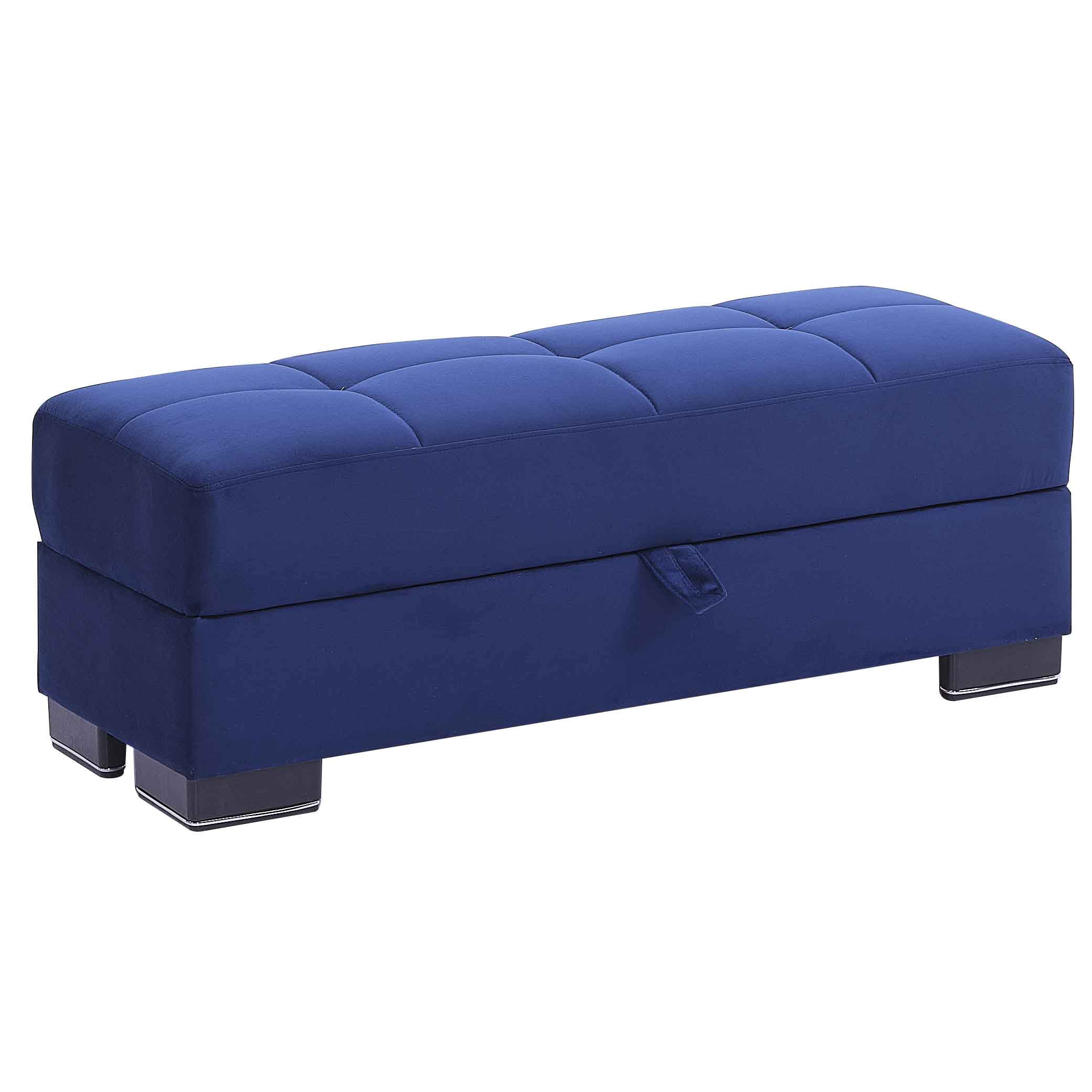 Ottomanson Origins Upholstered Storage Ottoman, Blue