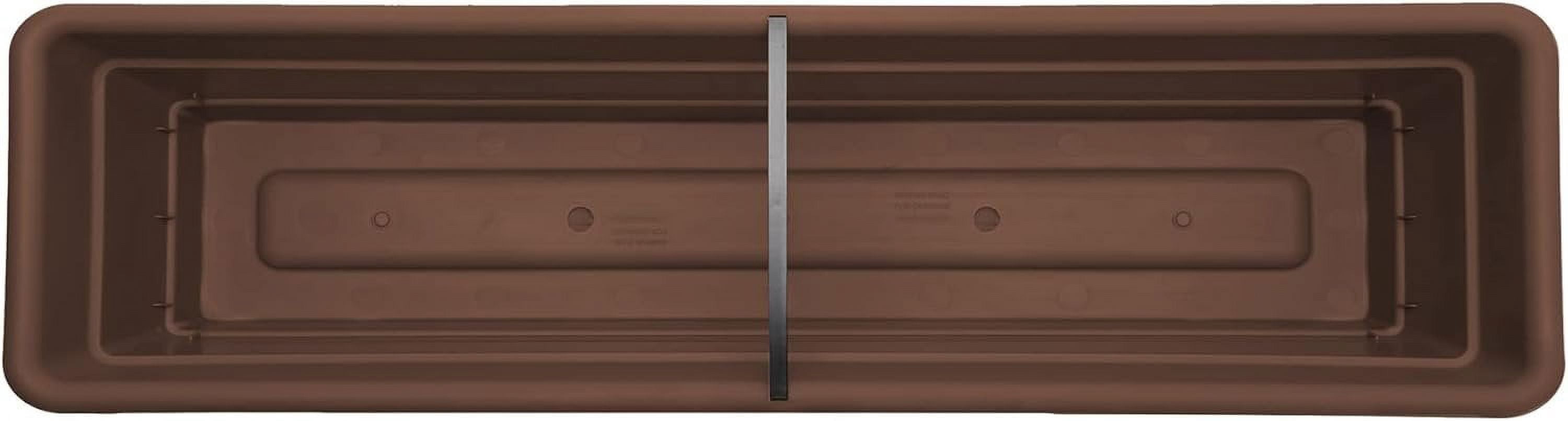 Bloem Dura Cotta Window Box Planter: 30" - Chocolate - Large Box with Tray, Weatherproof Resin Box, Removable Tray for Indoor & Outdoor Use, Gardening, 4 Gallon Capacity