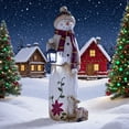 thumbnail image 6 of Dserfhy Christmas Snowman Figurine with Lantern Resin Snowman Statue Art Decor Outdoor Christmas Snowman Door Greeter for Yard Garden Decor, 6 of 7