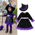 thumbnail image 2 of JLFKNG Toddler Kids Baby Girls Princess Dresses Ruffled Long Sleeve A Line Velvet Party Dress With Hats 2Pcs Outfits Sets Interested Girls Clothing, 2 of 9
