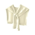 thumbnail image 2 of Women's Sweater Shawl Wrap Knitted Knotted Solid Color Scarf Casual Elegant Cape for Fall Winter Fashion Blouse Top Wraps Travel Scarf Cape Shoulder Tops Trendy Wrap Beige One Size, 2 of 3
